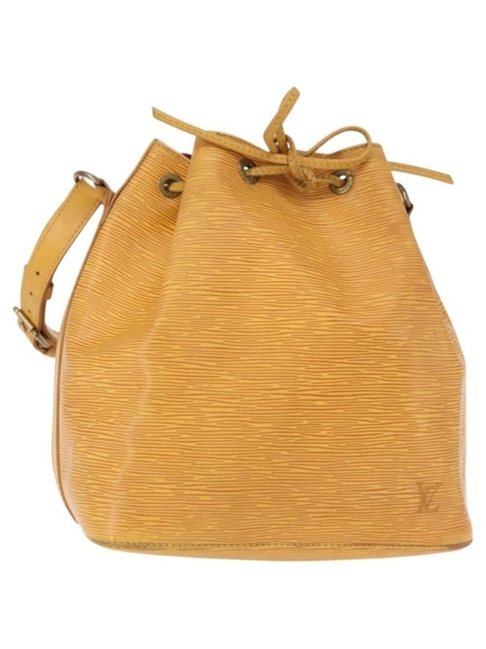 Authentic LOUIS VUITTON Epi Petit Noe Shoulder Bag Yellow M44109 LV
